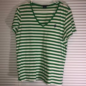 green & white polo t-shirt